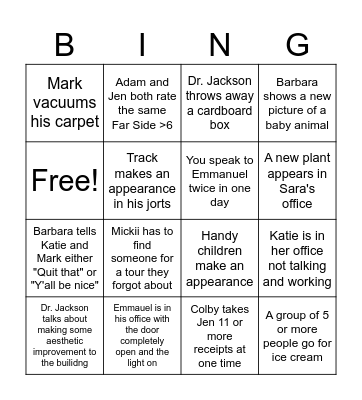 January Blah Buster Bingo Card
