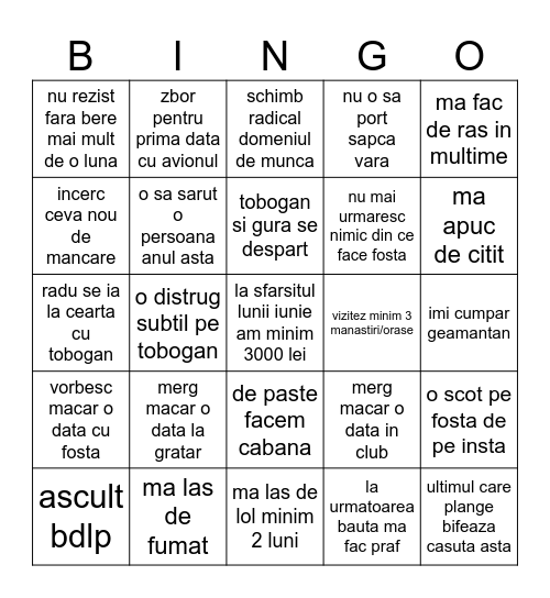 lista lui robert Bingo Card