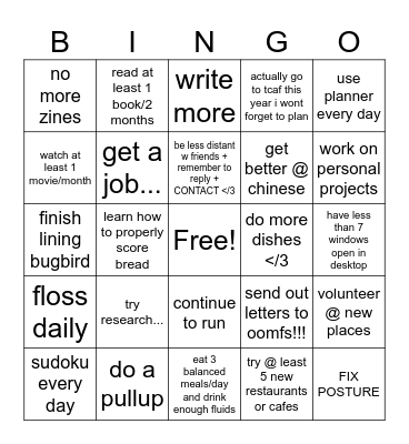 witty 2026 Bingo Card