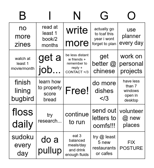 witty 2026 Bingo Card