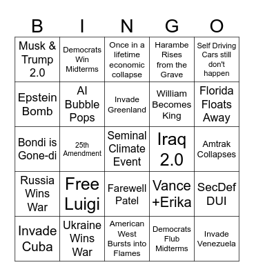 2026 Bingo Card