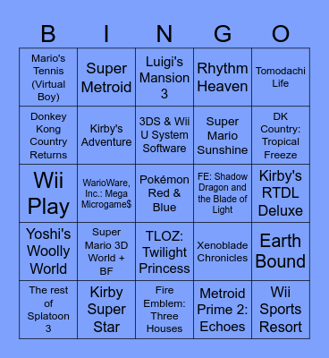 Tom’s Nintendo Music 2026 Predictions Bingo Card