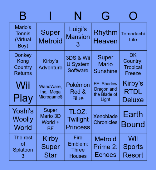 Tom’s Nintendo Music 2026 Predictions Bingo Card