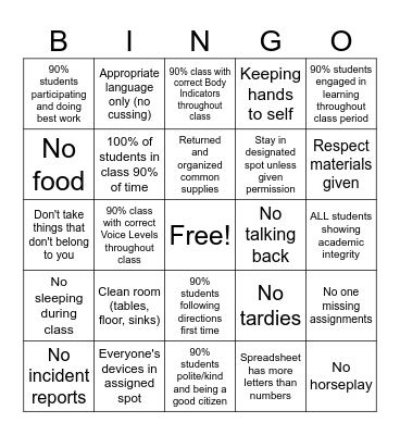 '25-'26 5th Six Weeks Bingo Card