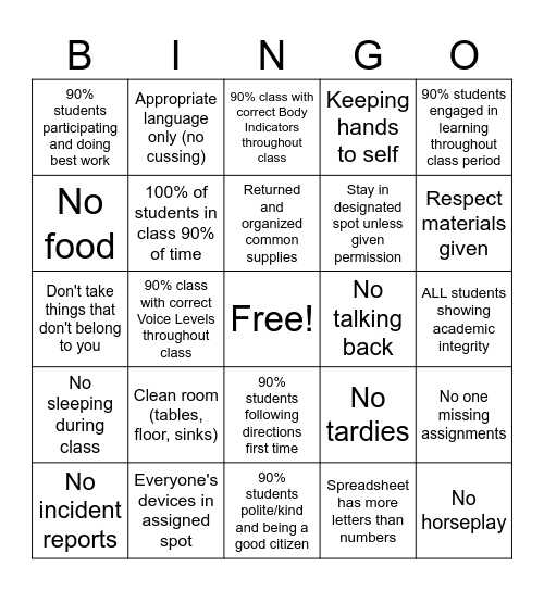 '25-'26 4th Six Weeks Bingo Card