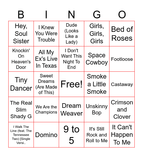 Game 2 Bingo Card