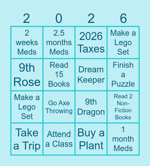 Quarter One Bingo Card