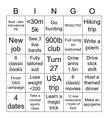 2026 Bingo Card