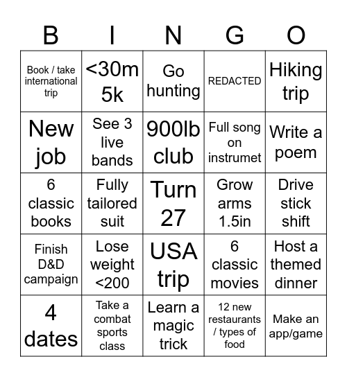 2026 Bingo Card