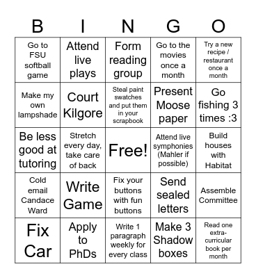Cici 2026 Bingo Card