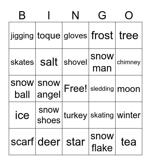 Winter bingo Card