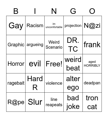 Old TTC Album Bingo Card