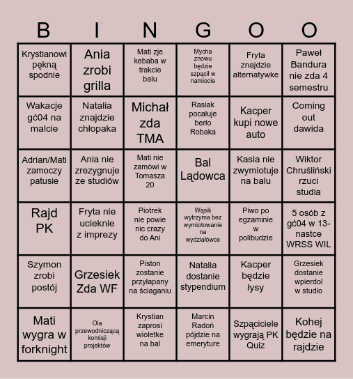 GĆ04 BINGO 2026 Bingo Card