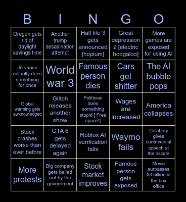 2026 Bingo card Bingo Card