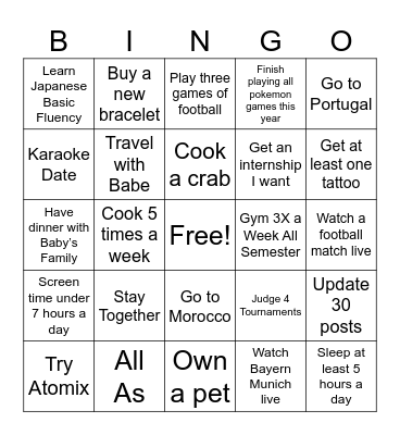 Blublublub Bingo Card