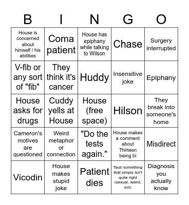 House MD Bingo Card