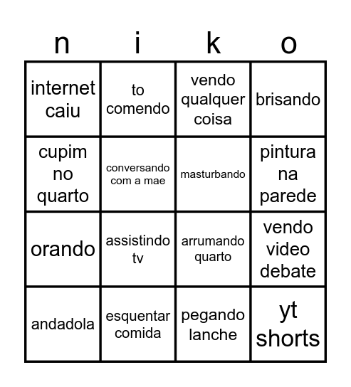 desculpas de atraso Bingo Card