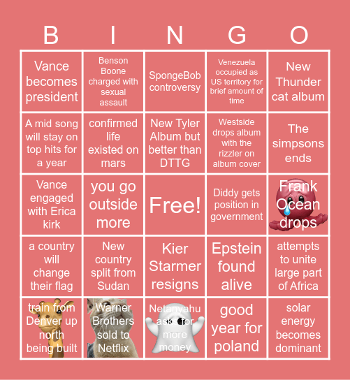 2026 Bingo Card