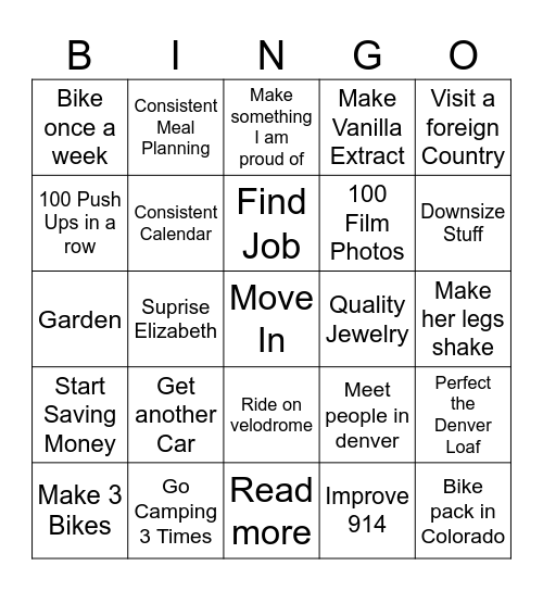 2026 Bingo Card