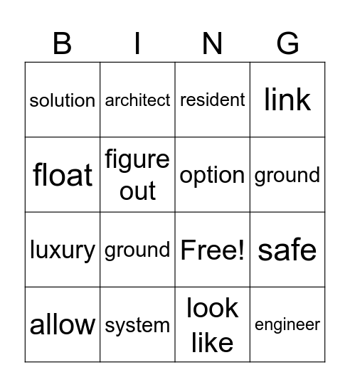 AVTC4 - LESSON 3 - UNIT 6 Bingo Card