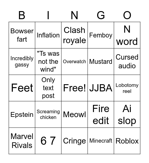 Reels Bingo Card