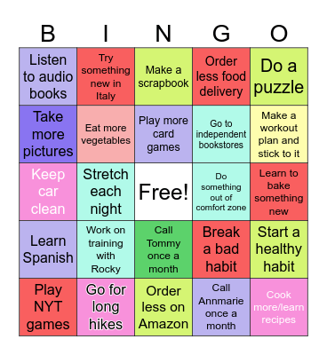 Megan's 2026 Bingo Card Bingo Card