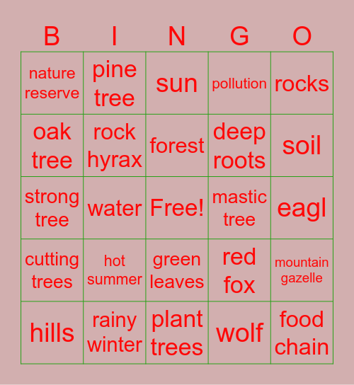Umm Al Rihan Bingo Card
