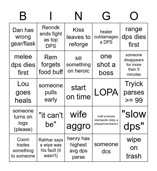 ToT BINGO Card