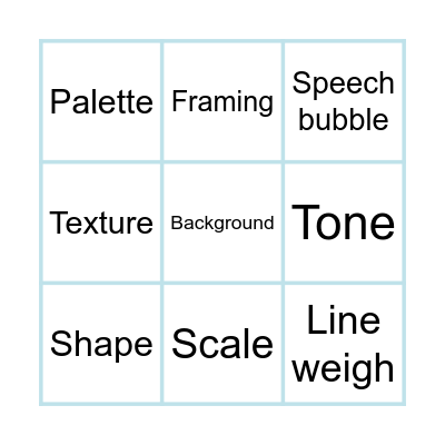 Art Terms Bingo Card