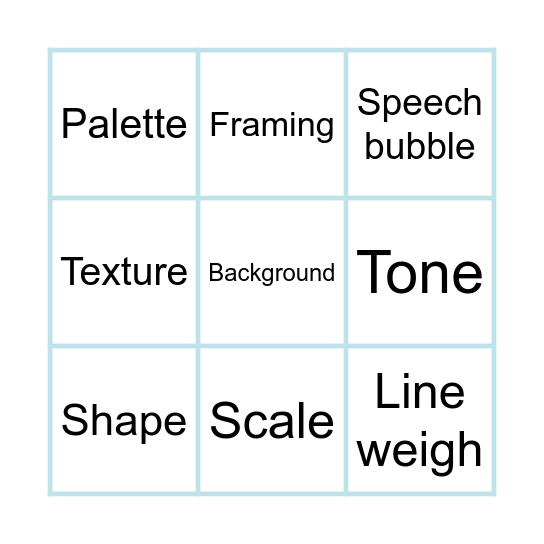 Art Terms Bingo Card