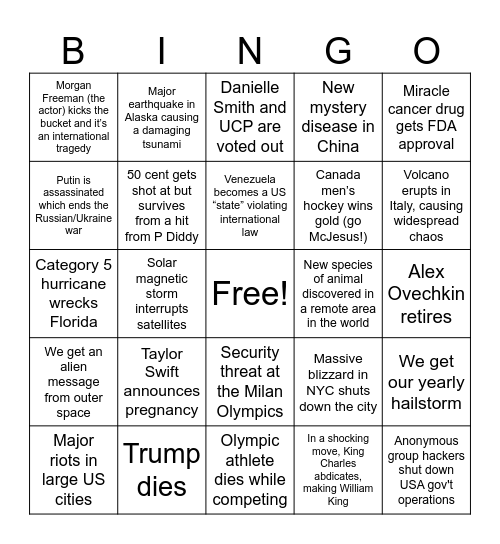 TEIN Bingo Card