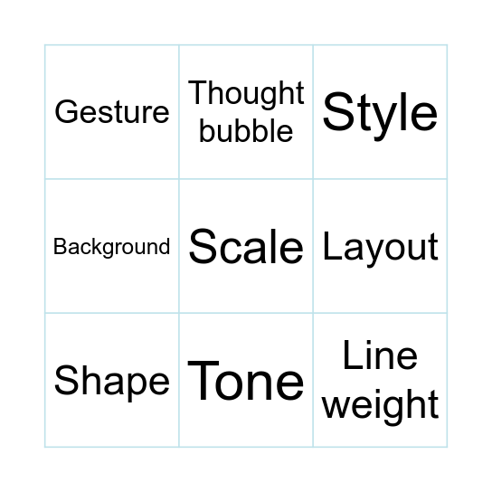 Art Terms Bingo Card
