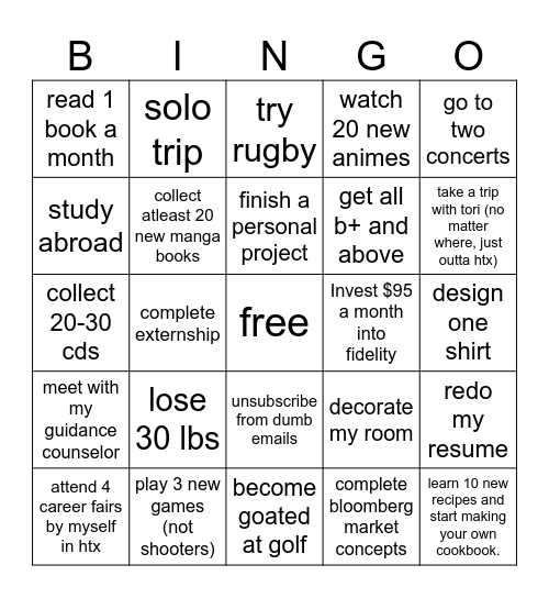 2026 bingo card Bingo Card
