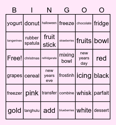 Dessert Camp Bingo! Bingo Card