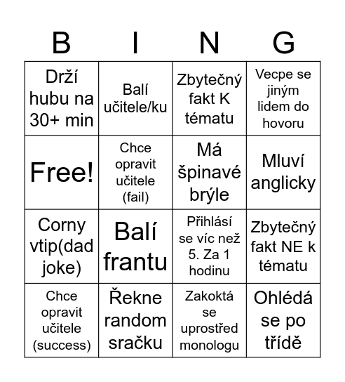 NeKrya Bingo Card