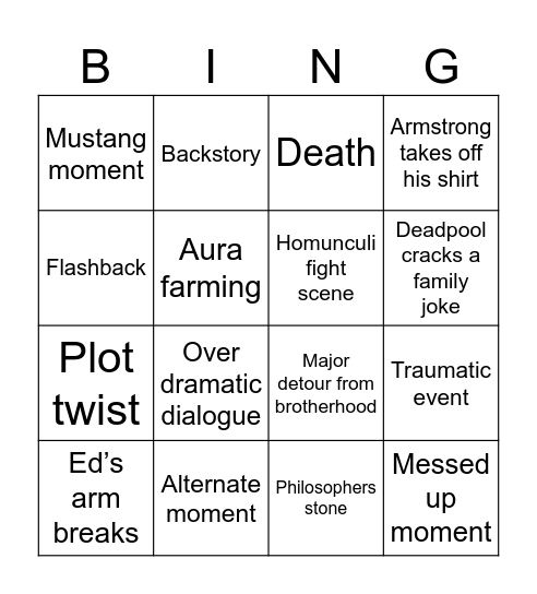 Full metal 03 Bingo Card
