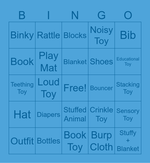 Guess The Gifts Bingo Card