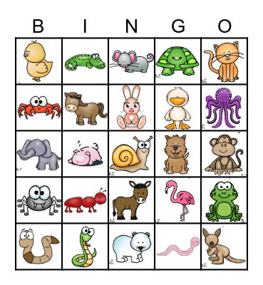 Animal Walks Bingo Card