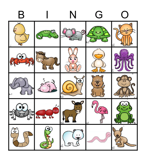 Animal Walks Bingo Card