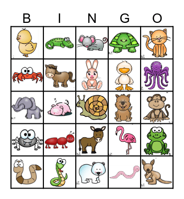 Animal Walks Bingo Card