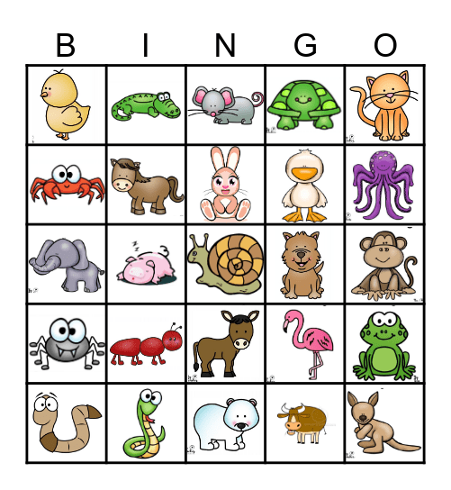 Animal Walks Bingo Card