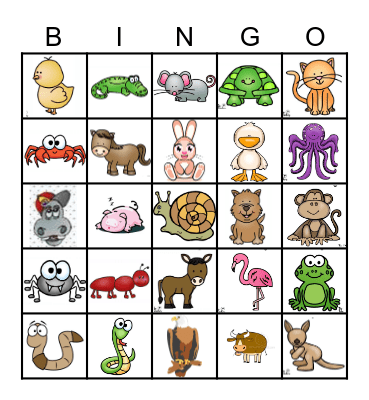 Animal Walks Bingo Card