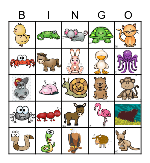 Animal Walks Bingo Card