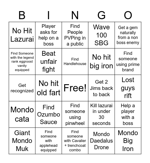 Hoshi's Pilgrammed Bingo of DOOM and DESPAIR Bingo Card