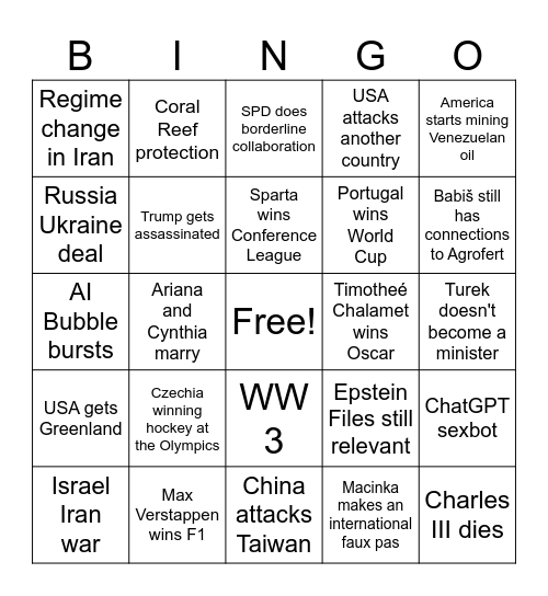 2026 Bingo Card