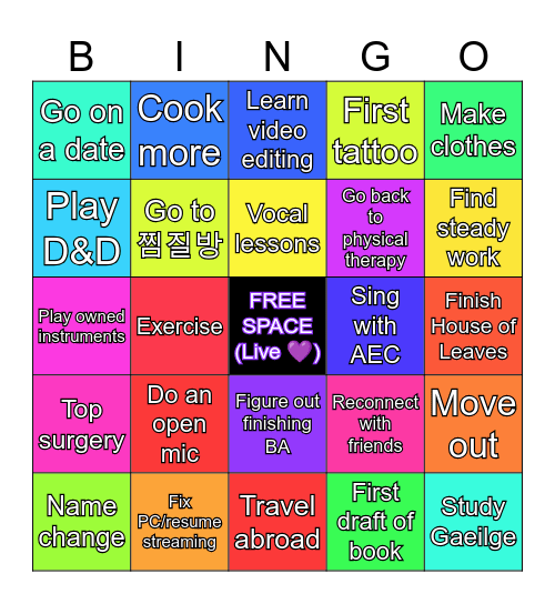 Seán's 2026 Bingo Card