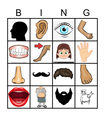 Tamil bodyparts Bingo Card