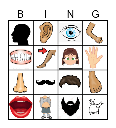 Tamil bodyparts Bingo Card