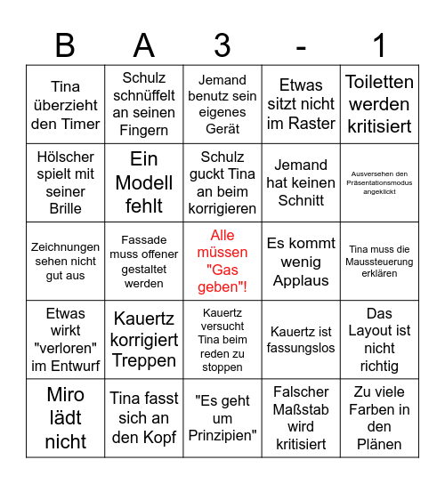 Bullshit Bingo - Wallbaum Edition Bingo Card
