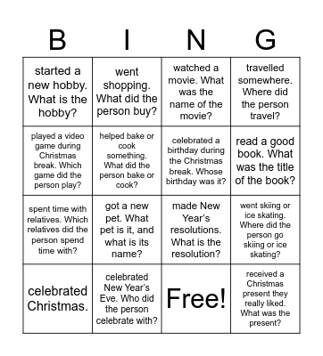 Find someone who.... Bingo Card